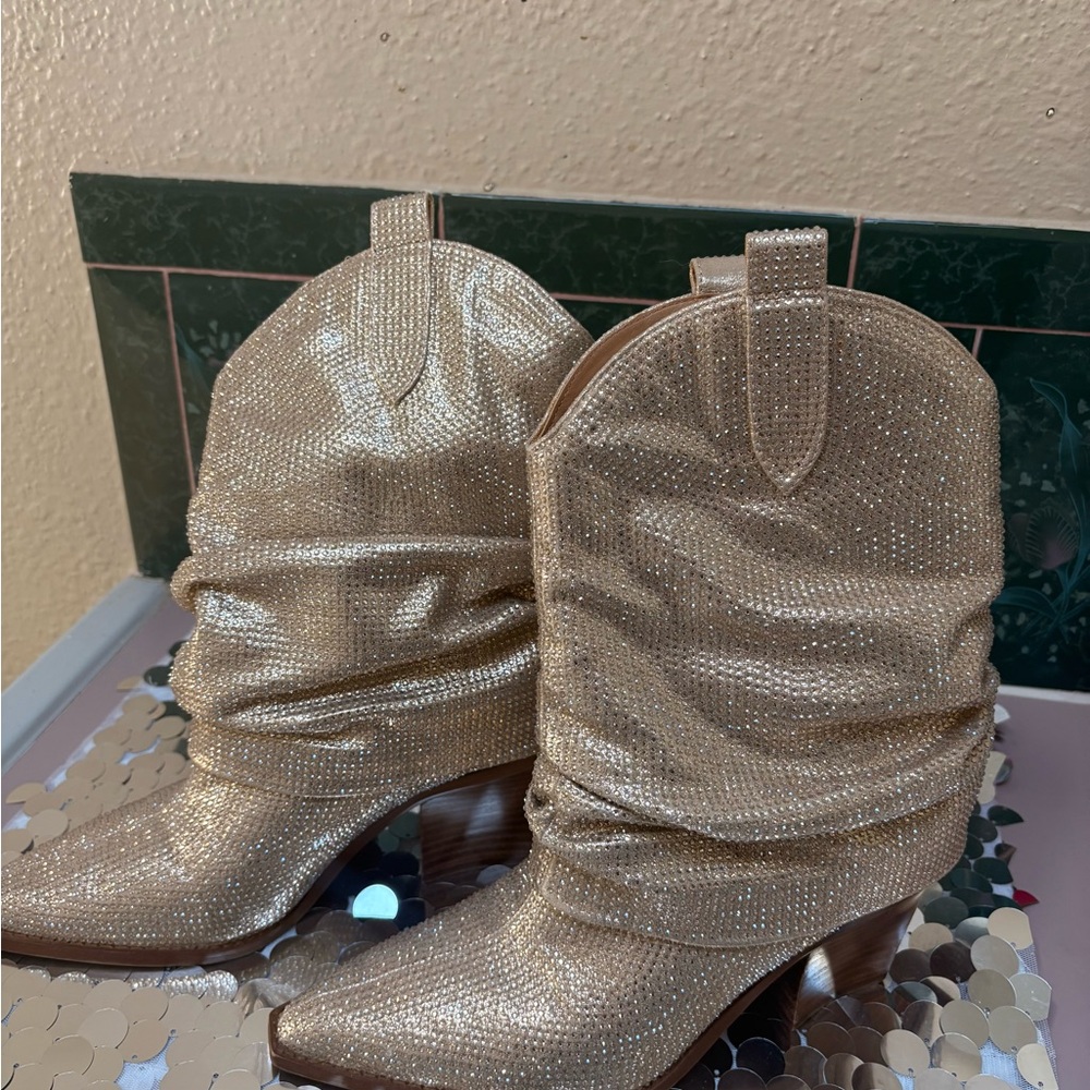 Gold Sparkly Cowboy Boots